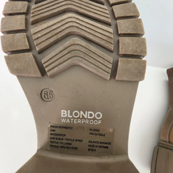 Women Boots. BlondoWaterproof Leather Bootie - Dark Taupe/combat Boots Brown - Picture 3 of 7